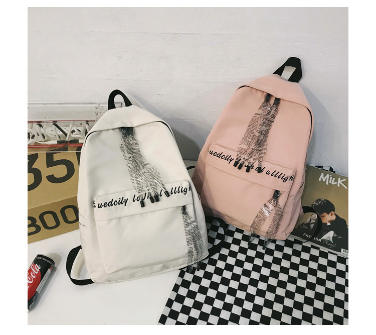 Fashion Pink Letter Ribbon Backpack,Backpack
