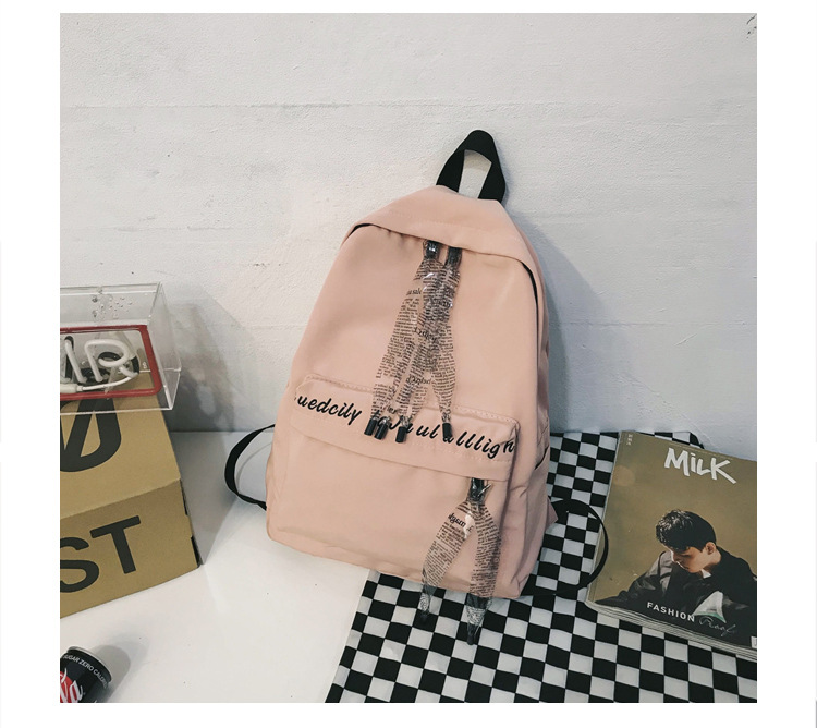 Fashion Pink Letter Ribbon Backpack,Backpack