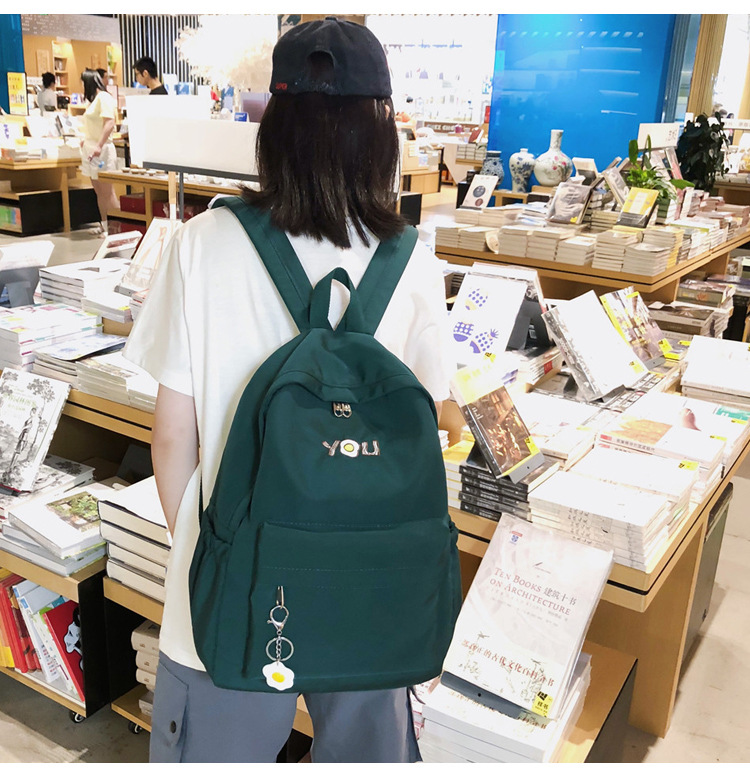 Fashion Armygreen Cartoon Omelet Printed Letter Backpack,Backpack