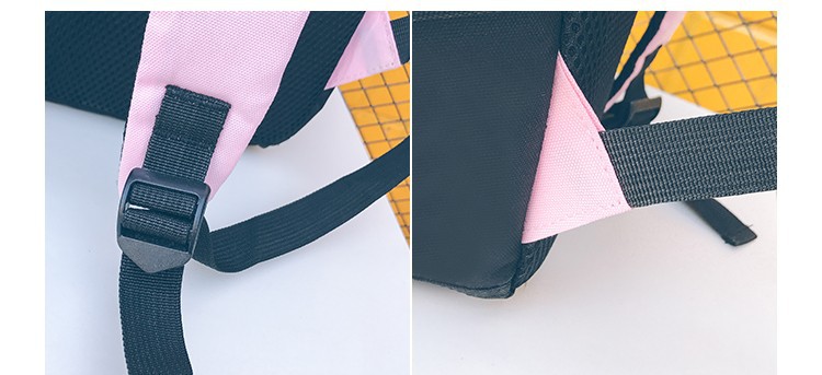 Fashion Black Net Pocket Stitching Backpack,Backpack