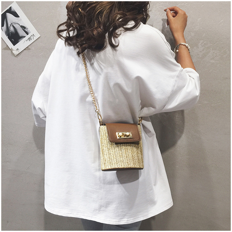 Fashion Khaki Woven Stitching Shoulder Bag,Shoulder bags