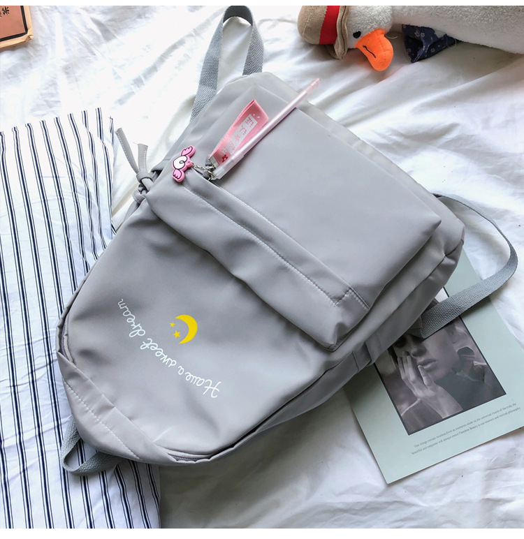 Fashion Pink Letter Print Moon Backpack,Backpack