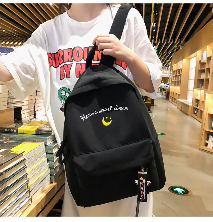 Fashion Green Letter Print Moon Backpack,Backpack