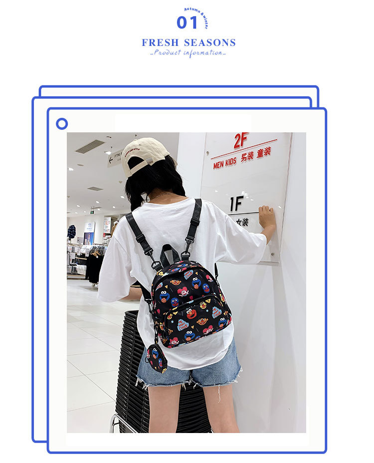 Fashion White Cartoon Printed Backpack,Backpack