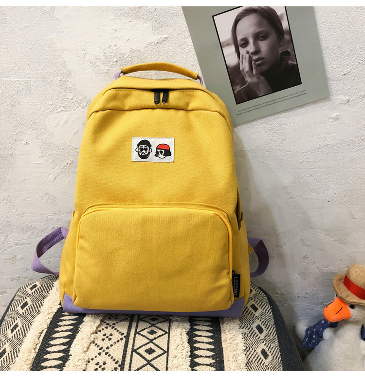 Fashion Yellow Cartoon Label Backpack,Backpack