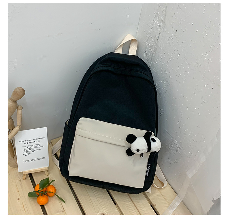 Fashion Pink Contrast Stitching Panda Backpack,Backpack