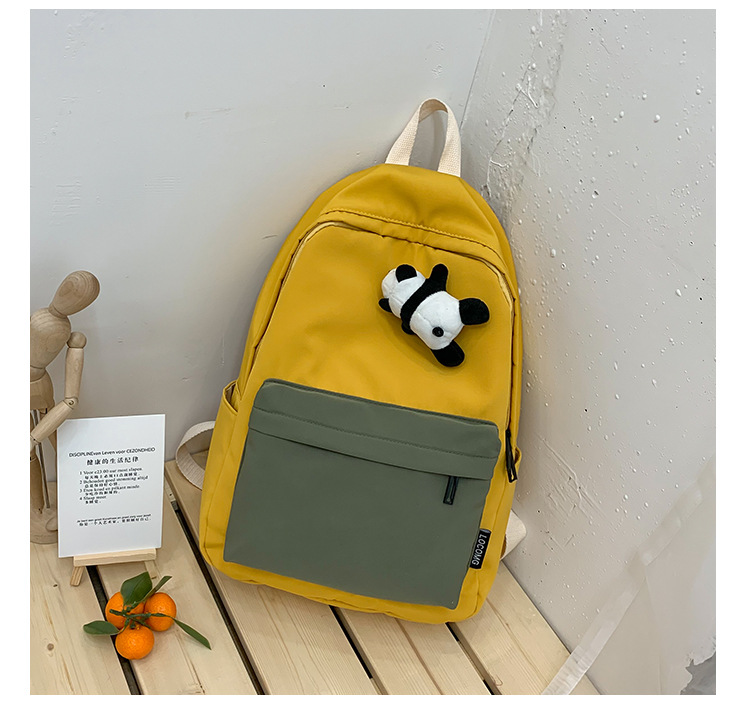 Fashion Yellow Contrast Stitching Panda Backpack,Backpack