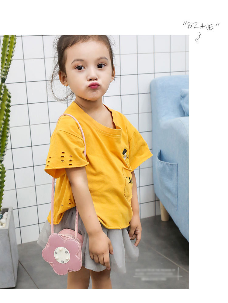 Fashion Yellow Diamond-studded Pearl Flower Children