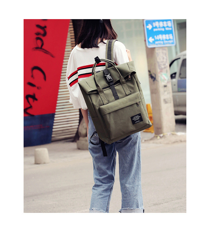 Fashion Green Ribbon Buckle Backpack,Backpack