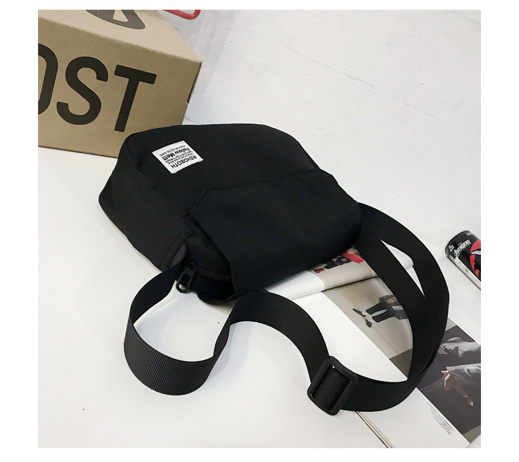 Fashion Black Labeled Shoulder Messenger Bag,Backpack