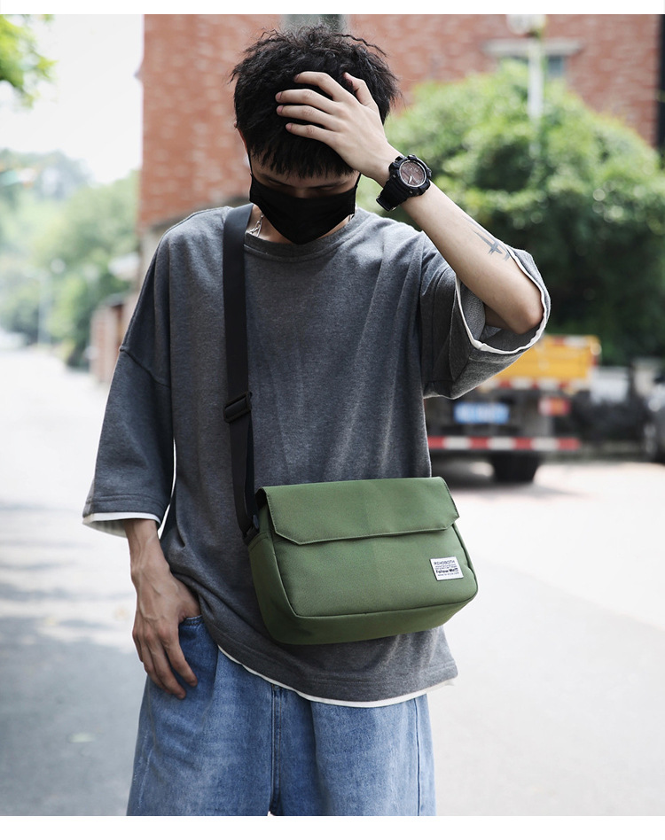 Fashion Black Labeled Shoulder Messenger Bag,Backpack