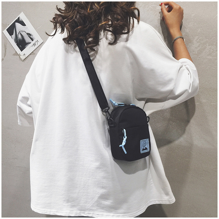 Fashion Black Cartoon Labeling Shoulder Messenger Bag,Shoulder bags