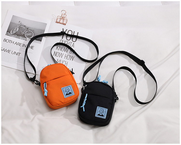 Fashion Black Cartoon Labeling Shoulder Messenger Bag,Shoulder bags