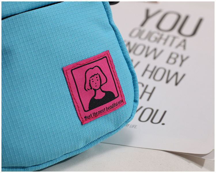 Fashion Blue Cartoon Labeling Shoulder Messenger Bag,Shoulder bags