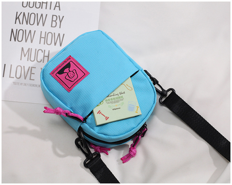 Fashion Blue Cartoon Labeling Shoulder Messenger Bag,Shoulder bags