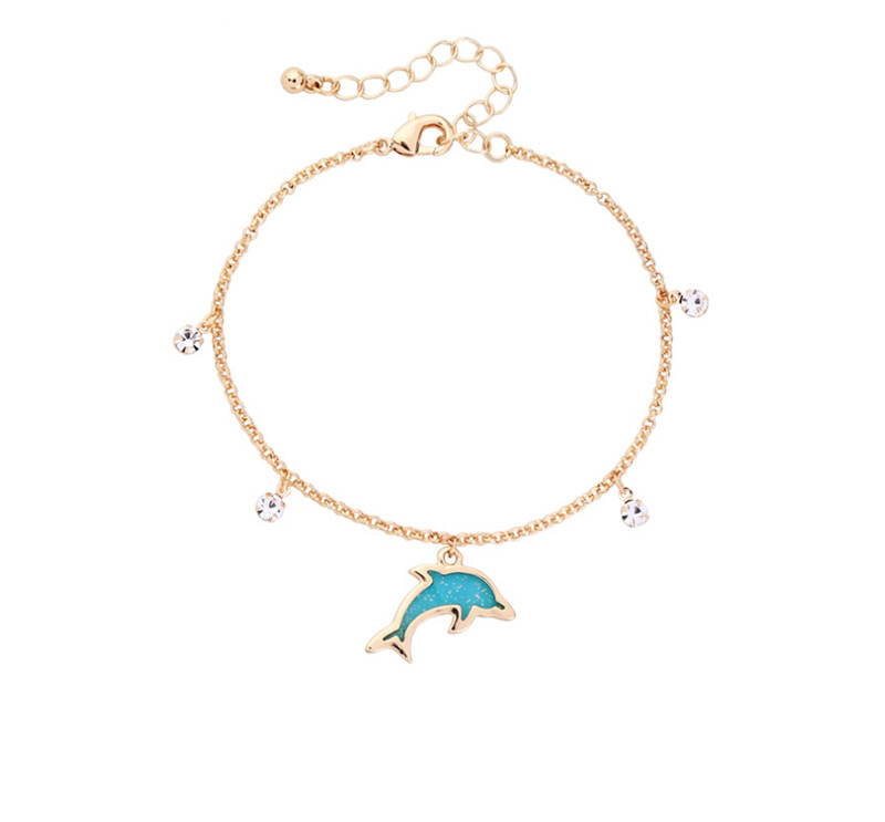 Fashion Blue Diamond-diamonded Alloy Drip Dolphins Bracelet,Fashion Bracelets