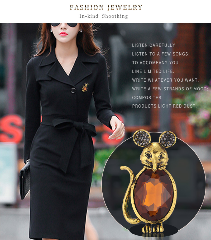Fashion Gujin Alloy Diamond Mouse Brooch,Korean Brooches