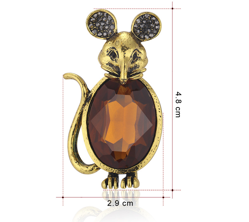 Fashion Ancient Silver Alloy Diamond Mouse Brooch,Korean Brooches