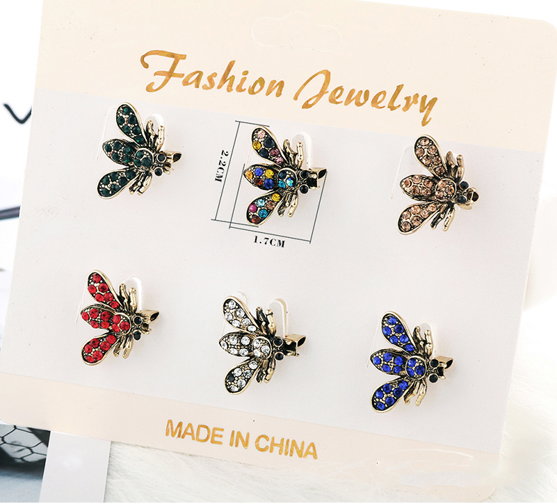 Fashion Gold Alloy Diamond Insect Brooch 6 Packs,Korean Brooches