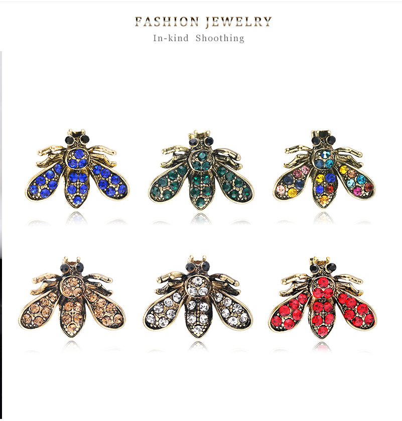 Fashion Gold Alloy Diamond Insect Brooch 6 Packs,Korean Brooches