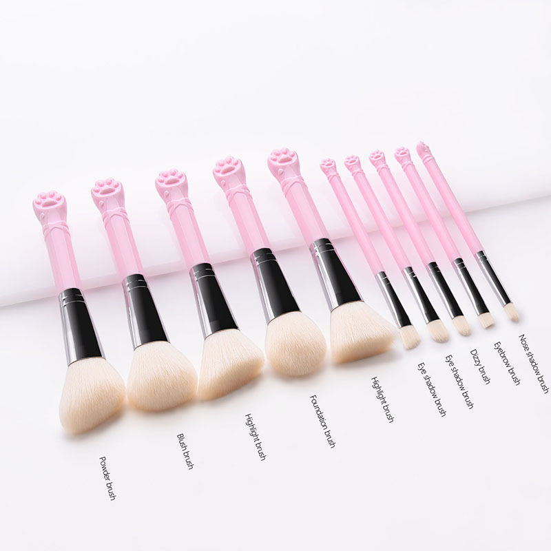 Fashion Pink 10 Stick Cat Claw Makeup Brush,Beauty tools