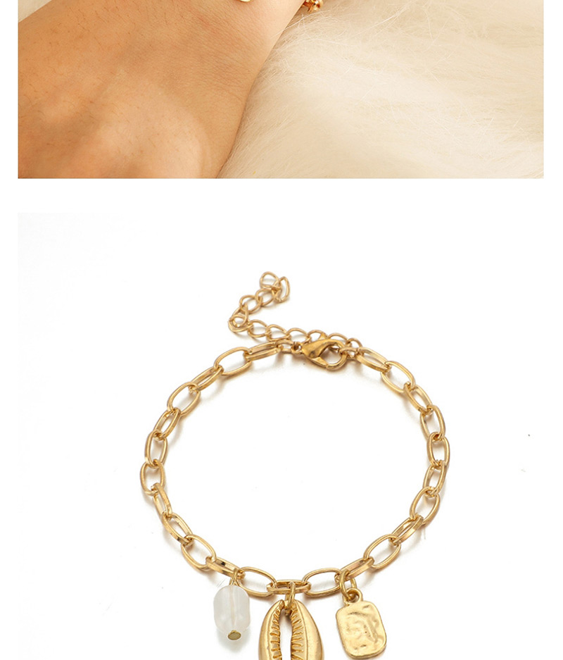 Fashion Gold Chain Pearl Shell Bracelet 3 Piece Set,Fashion Bracelets