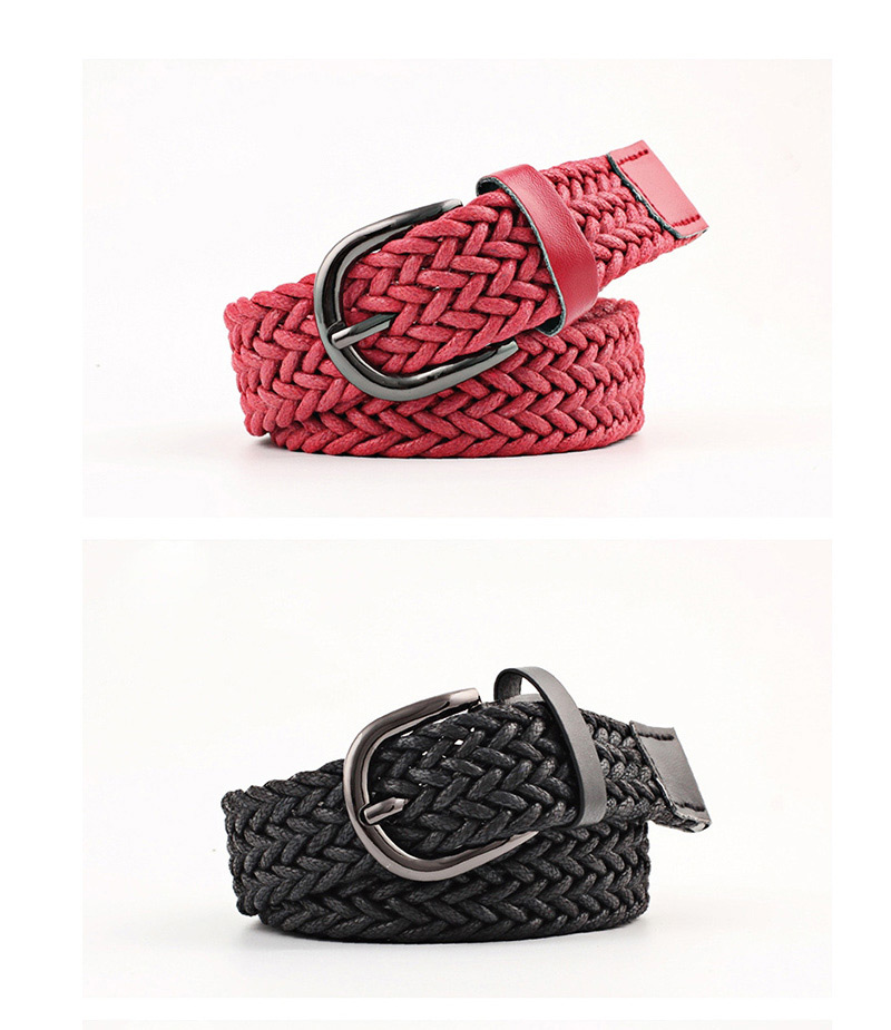 Fashion Red Wax Rope Braided Twist Belt,Wide belts
