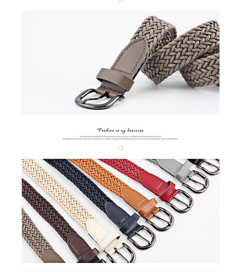 Fashion Gray Wax Rope Braided Twist Belt,Wide belts