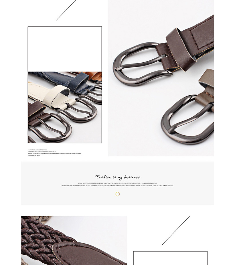 Fashion Beige Wax Rope Braided Twist Belt,Wide belts