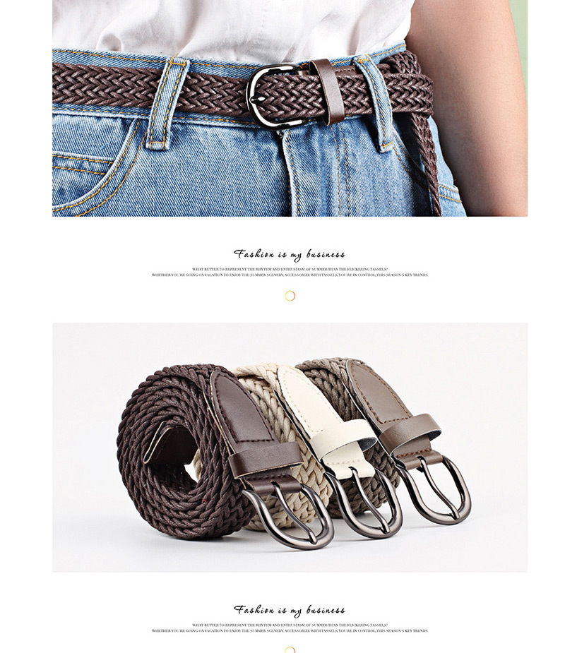 Fashion Coffee Wax Rope Braided Twist Belt,Wide belts