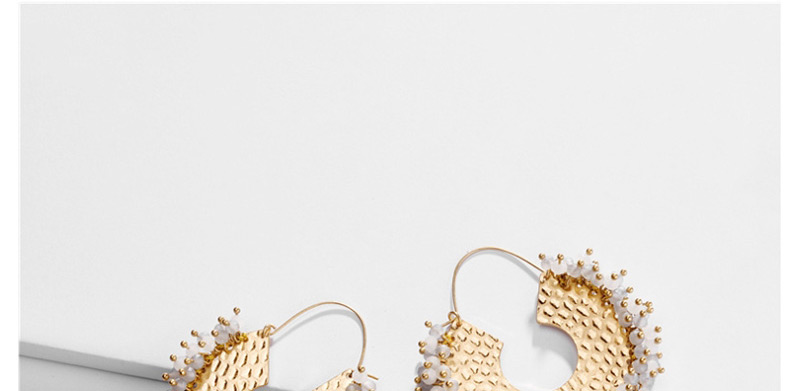 Fashion Yellow Crystal Scalloped Earrings,Hoop Earrings