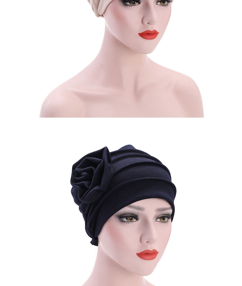 Fashion Red Wine Monochrome Side Flower Baotou Cap,Beanies&Others