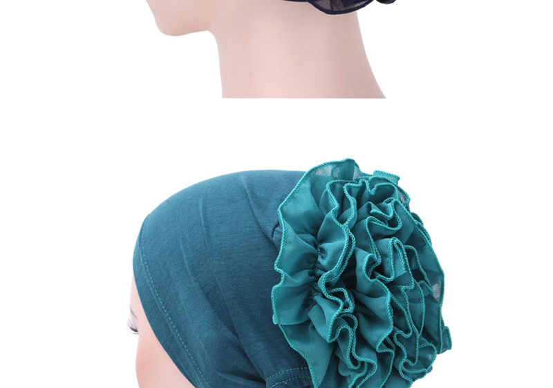 Fashion Navy Chiffon Disk Flower Cap,Beanies&Others