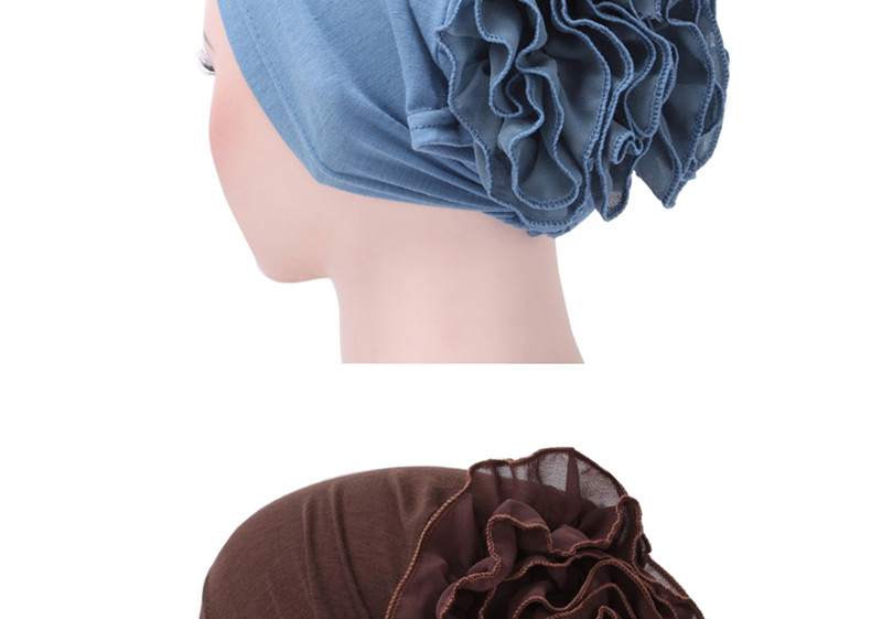 Fashion Sapphire Chiffon Disk Flower Cap,Beanies&Others