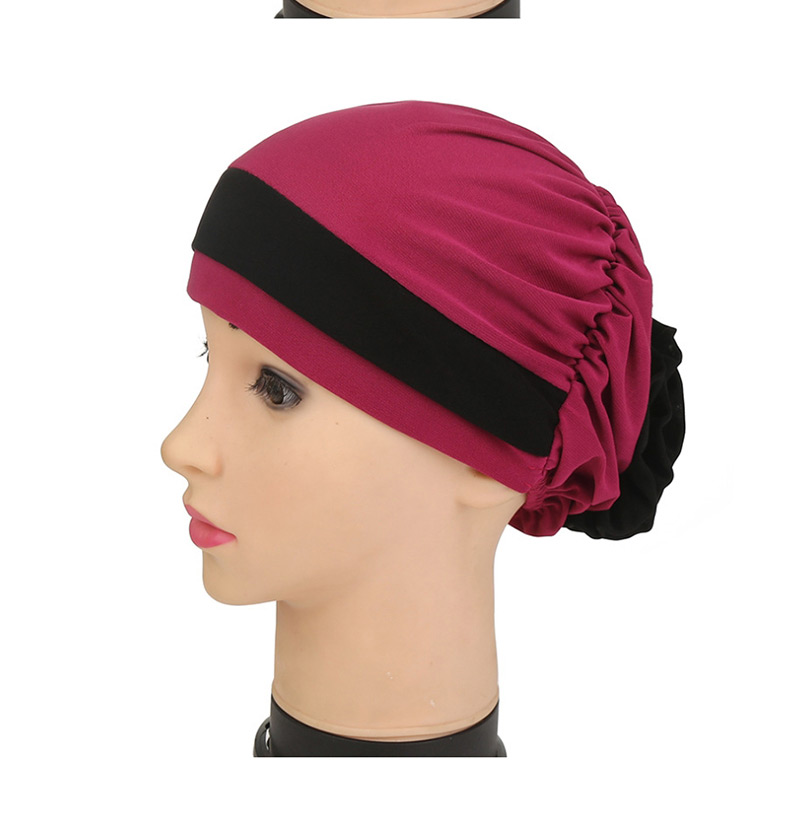 Fashion Dark Purple Two-color Flower Hooded Hat,Beanies&Others