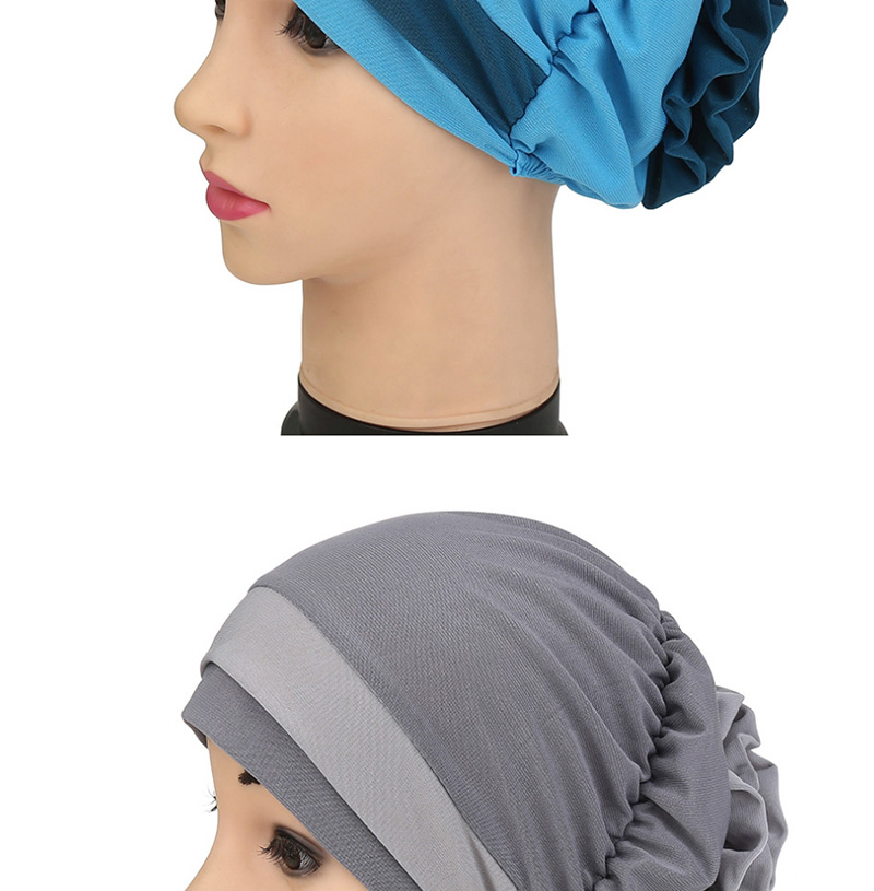 Fashion Sky Blue Two-color Flower Hooded Hat,Beanies&Others