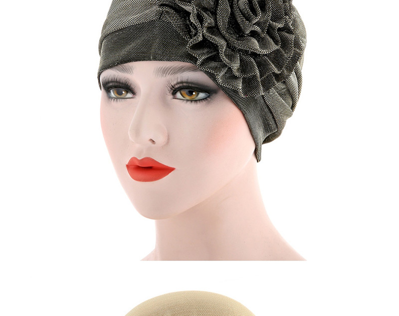 Fashion Golden Coffee Side Flower Flower Baotou Cap,Beanies&Others