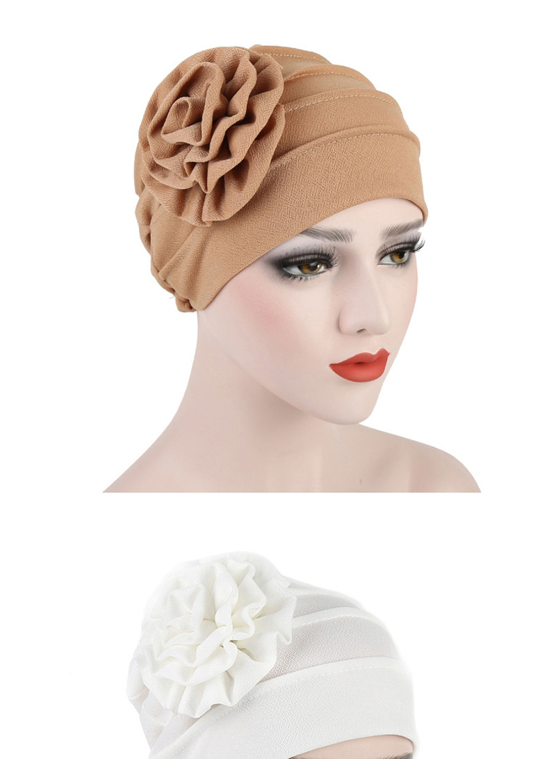 Fashion White Side Decal Flower Head Cap,Beanies&Others