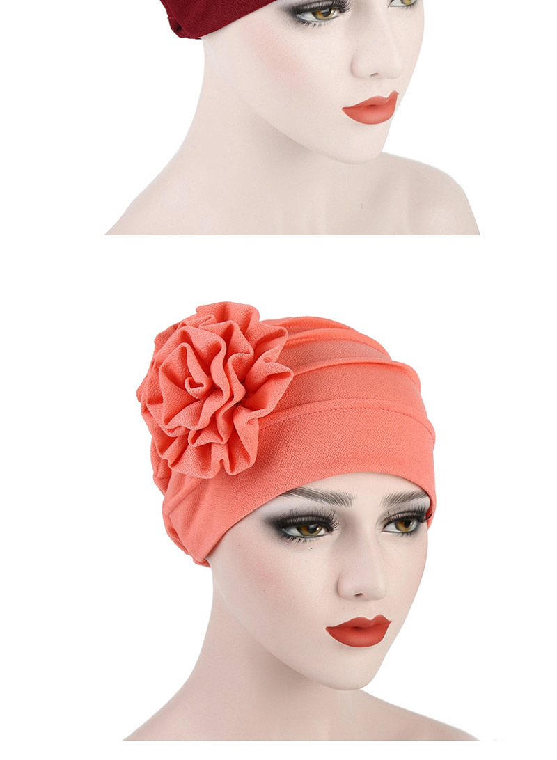 Fashion Watermelon Red Side Decal Flower Head Cap,Beanies&Others