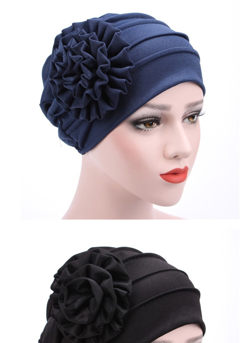 Fashion Navy Side Decal Flower Head Cap,Beanies&Others