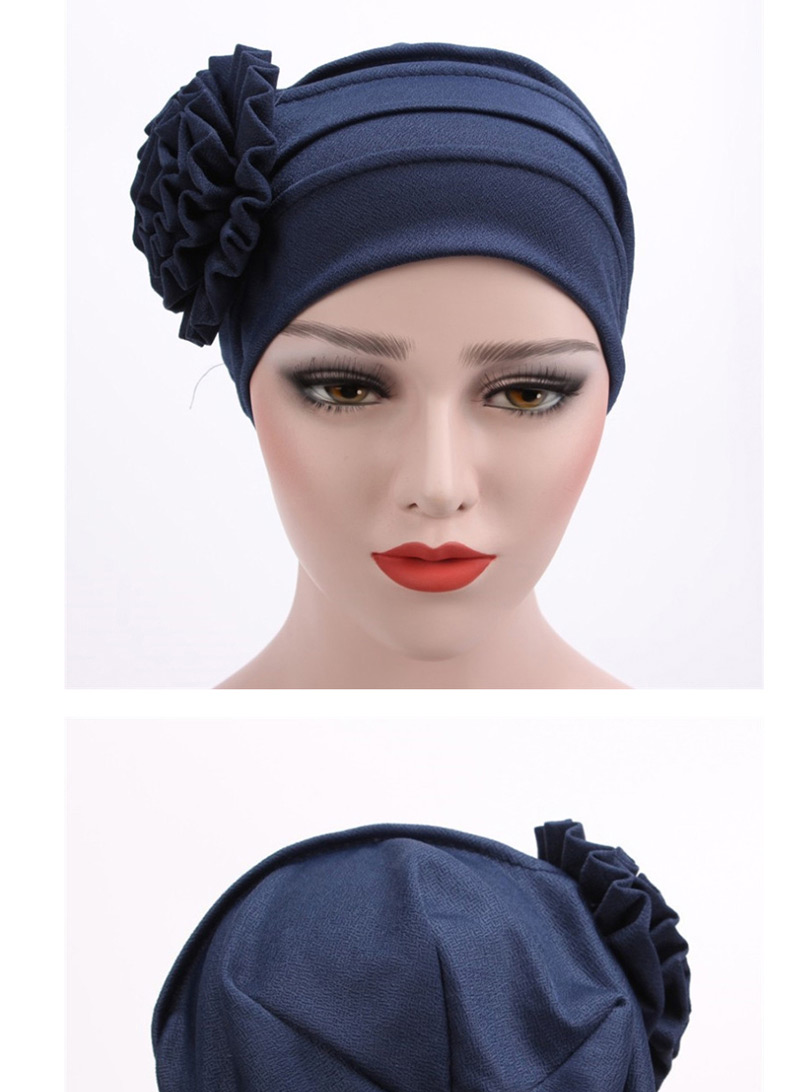 Fashion Navy Side Decal Flower Head Cap,Beanies&Others