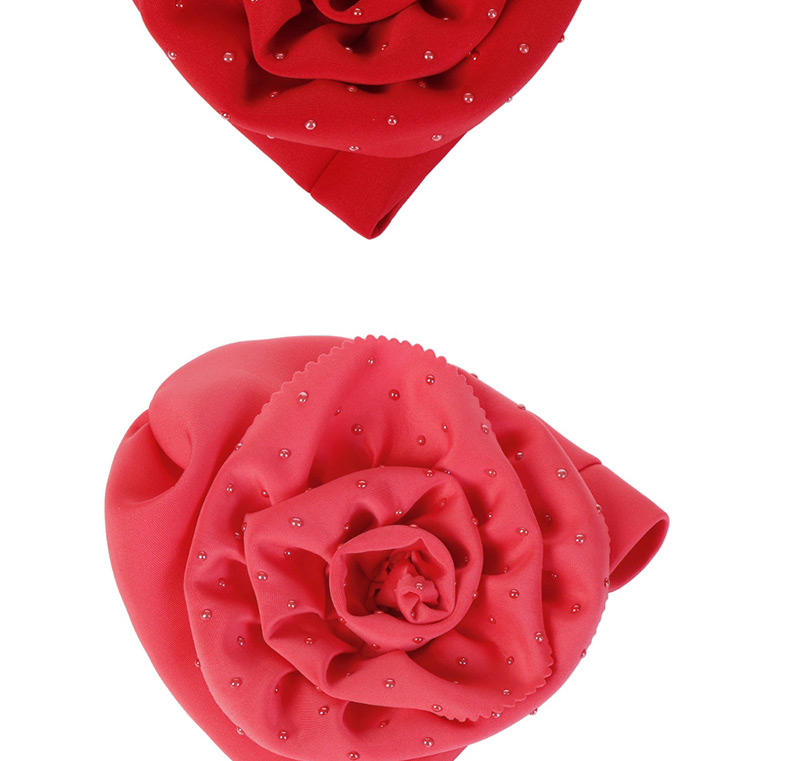 Fashion Watermelon Red Ceramic Hand-cut Flower Cuffed Space Cotton Baotou Cap,Beanies&Others