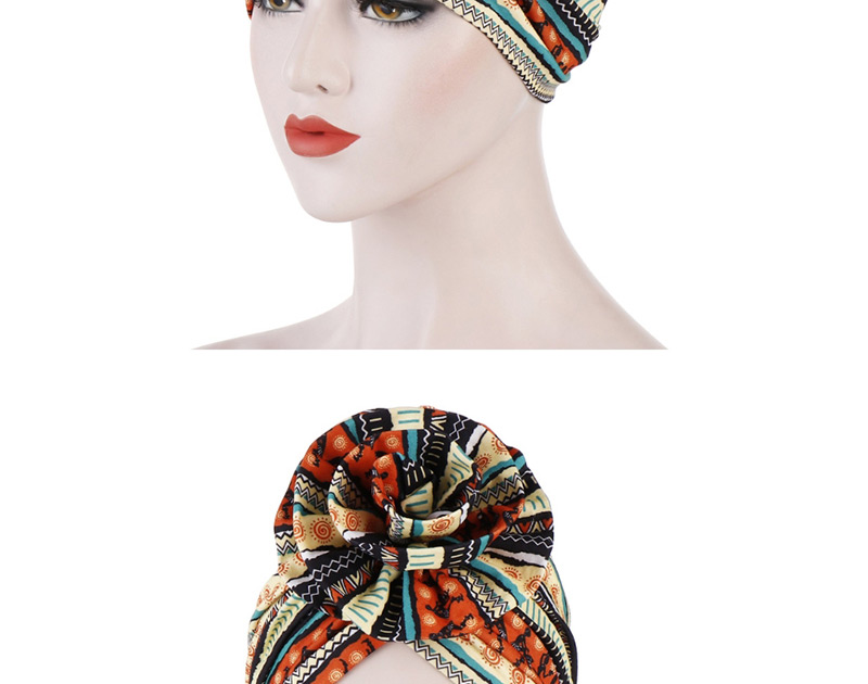 Fashion Rose Red + Green Flower Turban Cap,Beanies&Others