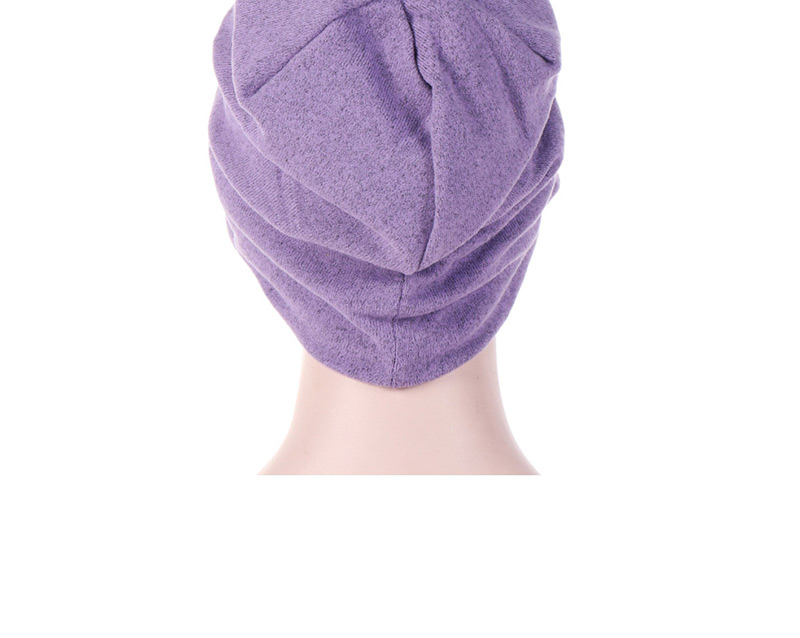 Fashion Light Purple Cotton Hooded Hex Headgear,Beanies&Others