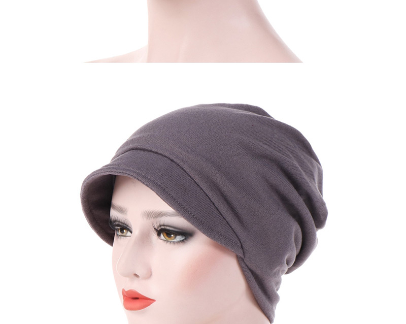 Fashion Dark Gray Cotton Hooded Hex Headgear,Beanies&Others