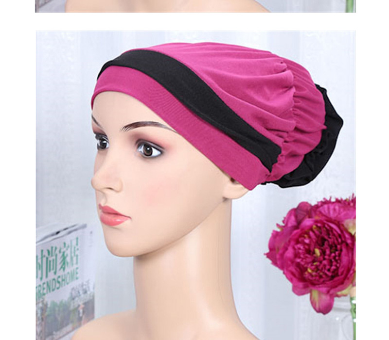 Fashion Light Blue Two-color Elastic Cloth Wearing A Flower Headband Hat,Beanies&Others