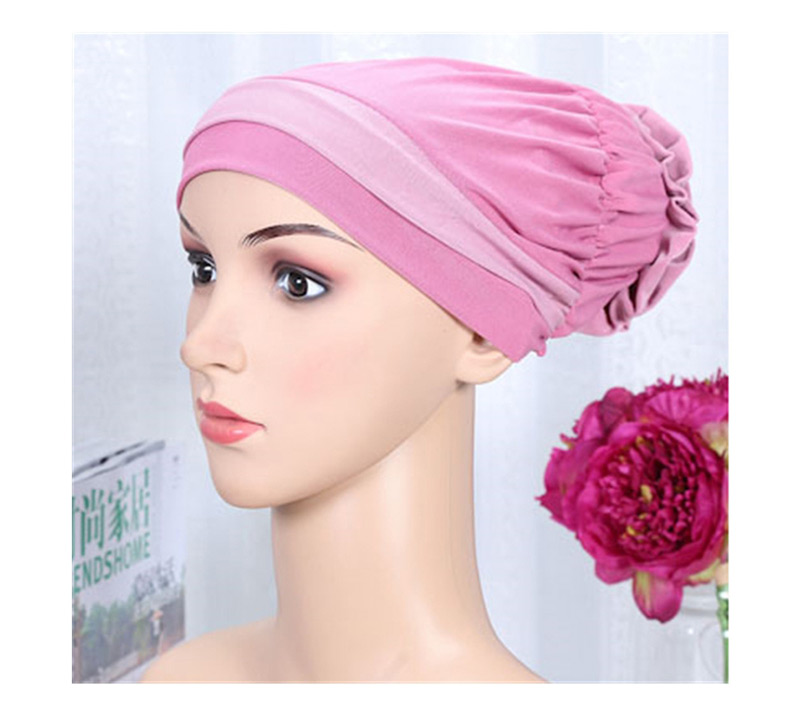 Fashion Black Bottom Blue Two-color Elastic Cloth Wearing A Flower Headband Hat,Beanies&Others