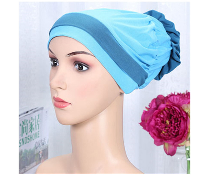 Fashion Khaki Two-color Elastic Cloth Wearing A Flower Headband Hat,Beanies&Others