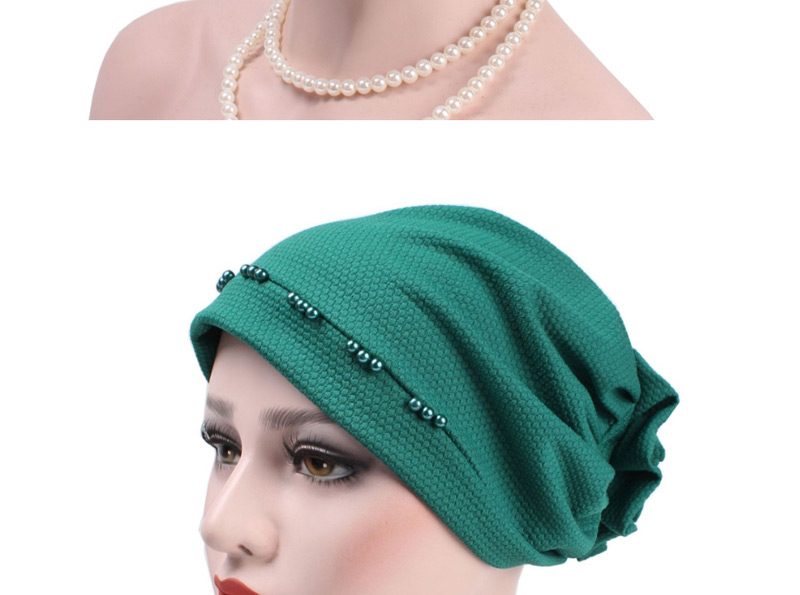 Fashion Green Wearing A Flower Headband After Beading,Beanies&Others