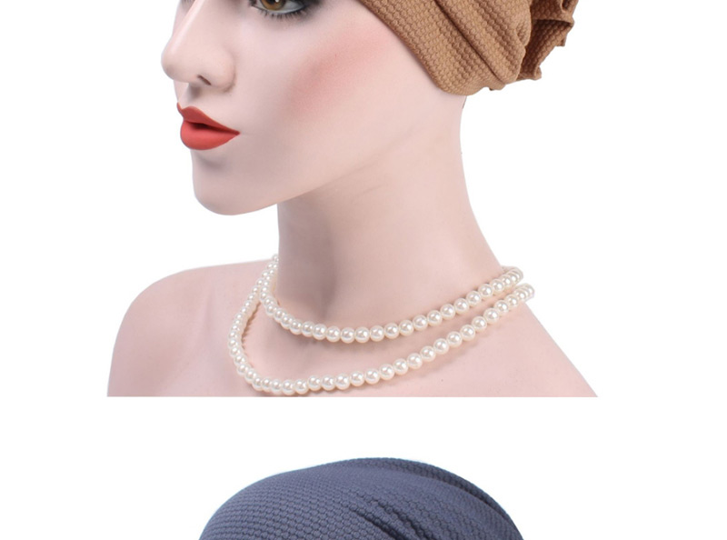 Fashion Beige Wearing A Flower Headband After Beading,Beanies&Others
